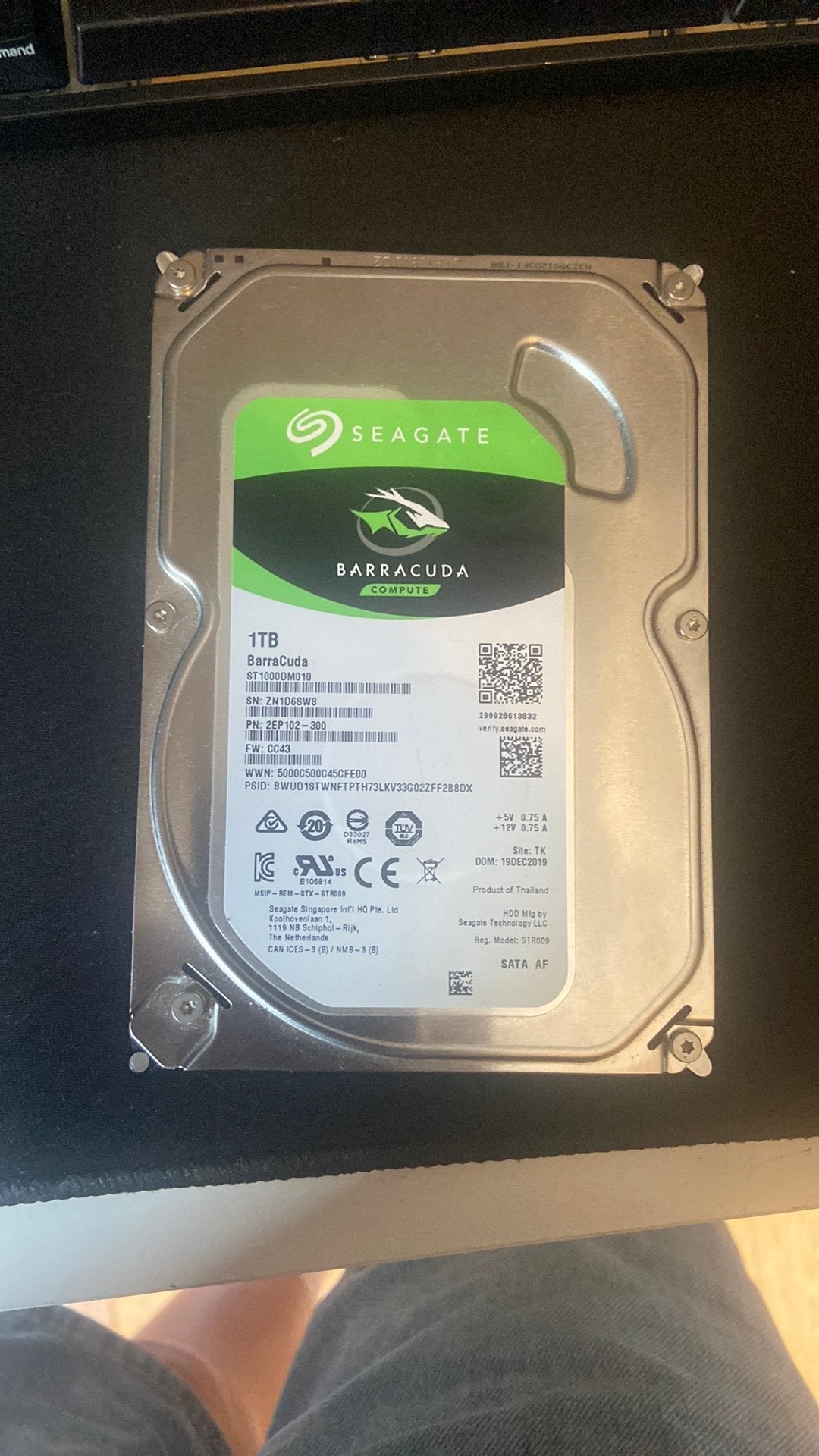 1tb seagate hdd, Computers en Software, Harde schijven, Ophalen of Verzenden, Zo goed als nieuw, 3.5 inch, Desktop