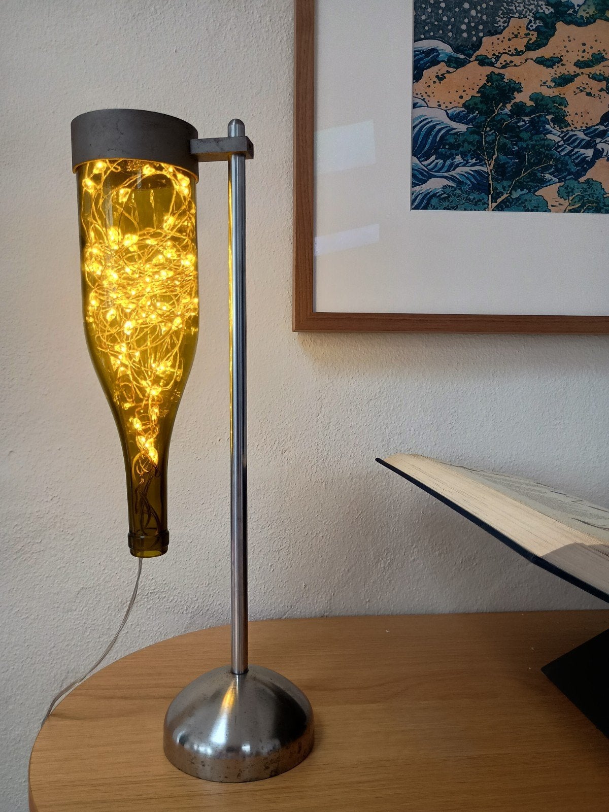 Uniek design tafellamp wijnfles uit Kopenhagen, Ophalen of Verzenden, Design