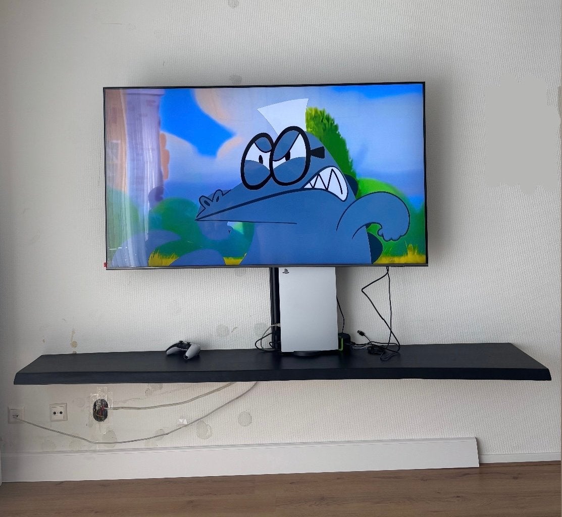 Zwart zwevend wandmeubel/tv-plank 220cm, Huis en Inrichting, Ophalen, Gebruikt