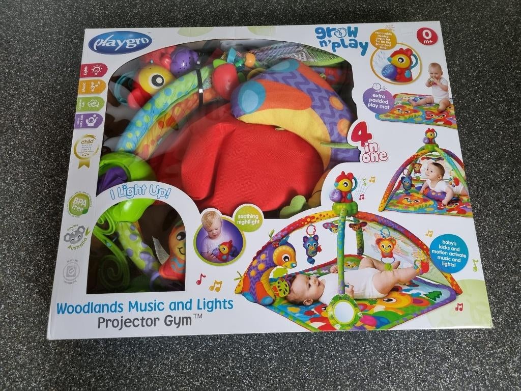 Playgro 4-in-1 speelkleed - muziek & projector - Babygym, Ophalen, Zo goed als nieuw