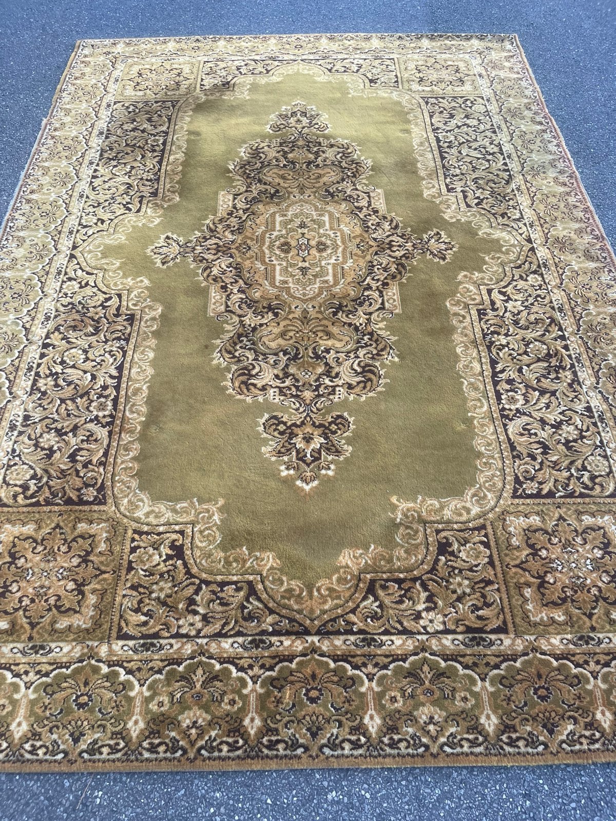 Vintage groene tapijt 200cm x 295cm oosterse orient perzië, Gebruikt, Verzenden, 150 tot 200 cm, Groen