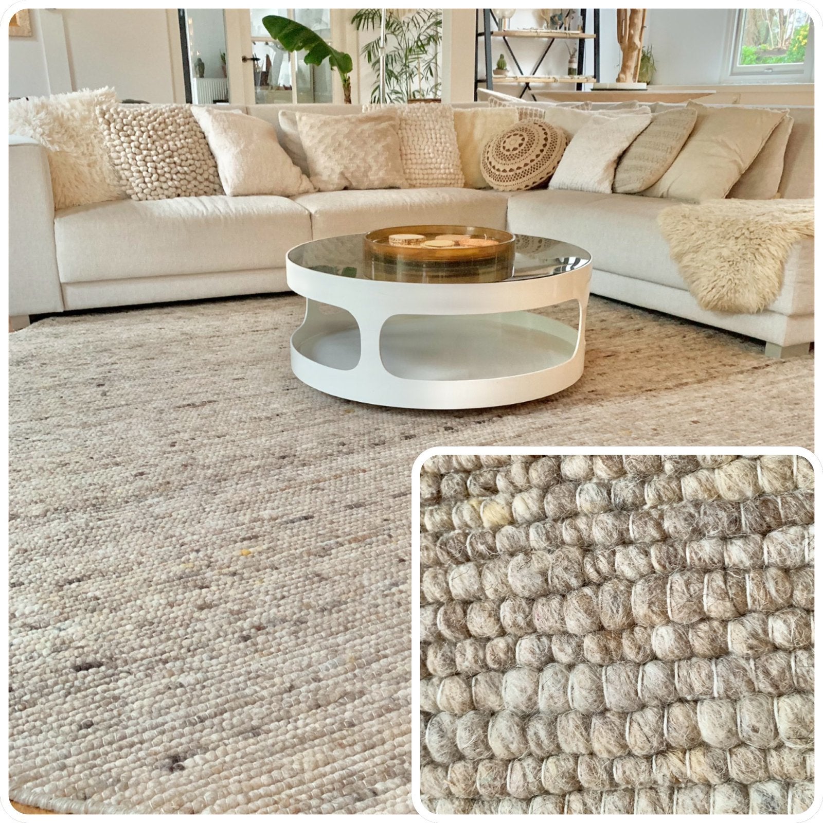 Himalaya wol - xxxl melange vloerkleed- fotoshoot, Ophalen, Bruin, Rond, 200 cm of meer