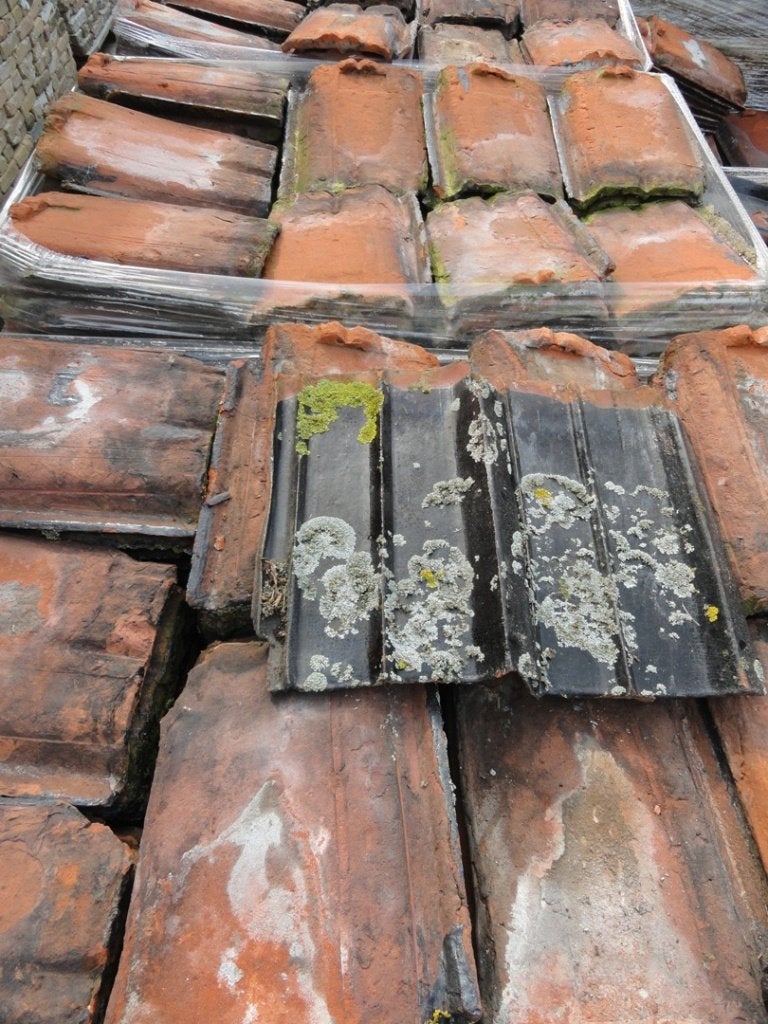 Vlakke / platte Friese dakpannen rood, gesmoord, geglazuurd, Ophalen, Overige materialen, Gebruikt, Overige typen