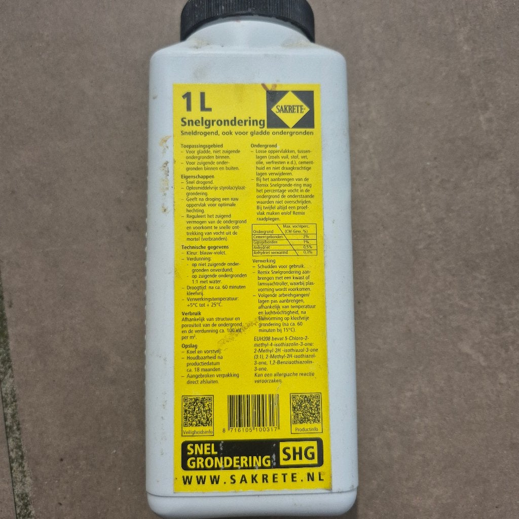Snelgrondering, Minder dan 5 liter, Ophalen, Gebruikt