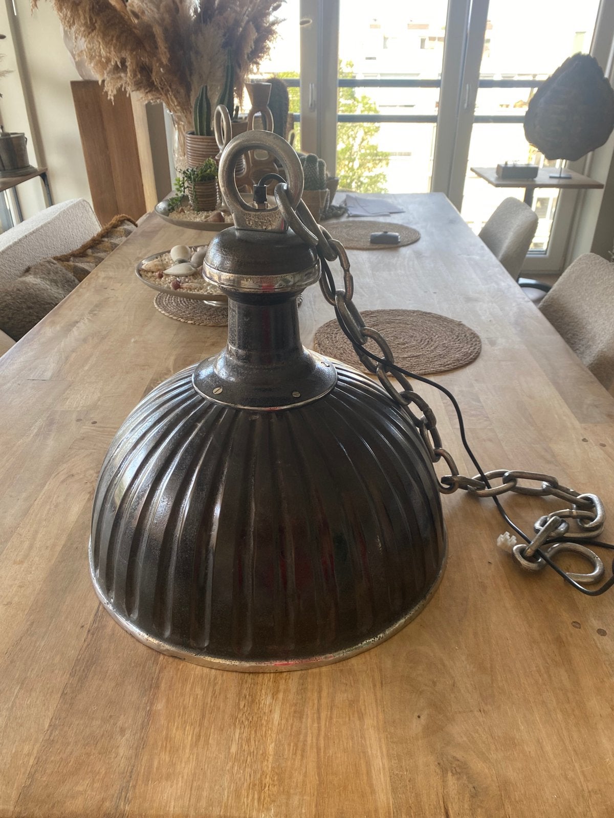 PTMD - Grote industriële hanglamp (2x nieuw), Ophalen, E27 (groot), Zo goed als nieuw, Metaal