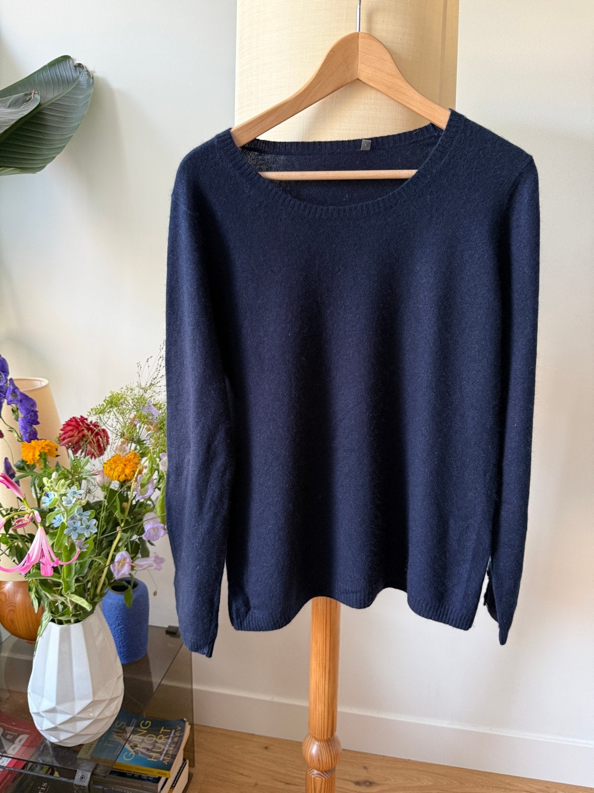 Sandra Pabst Wol en Cashmere Trui Maat 42 Marineblauw, Ophalen of Verzenden, Zo goed als nieuw, Maat 42/44 (L), Blauw