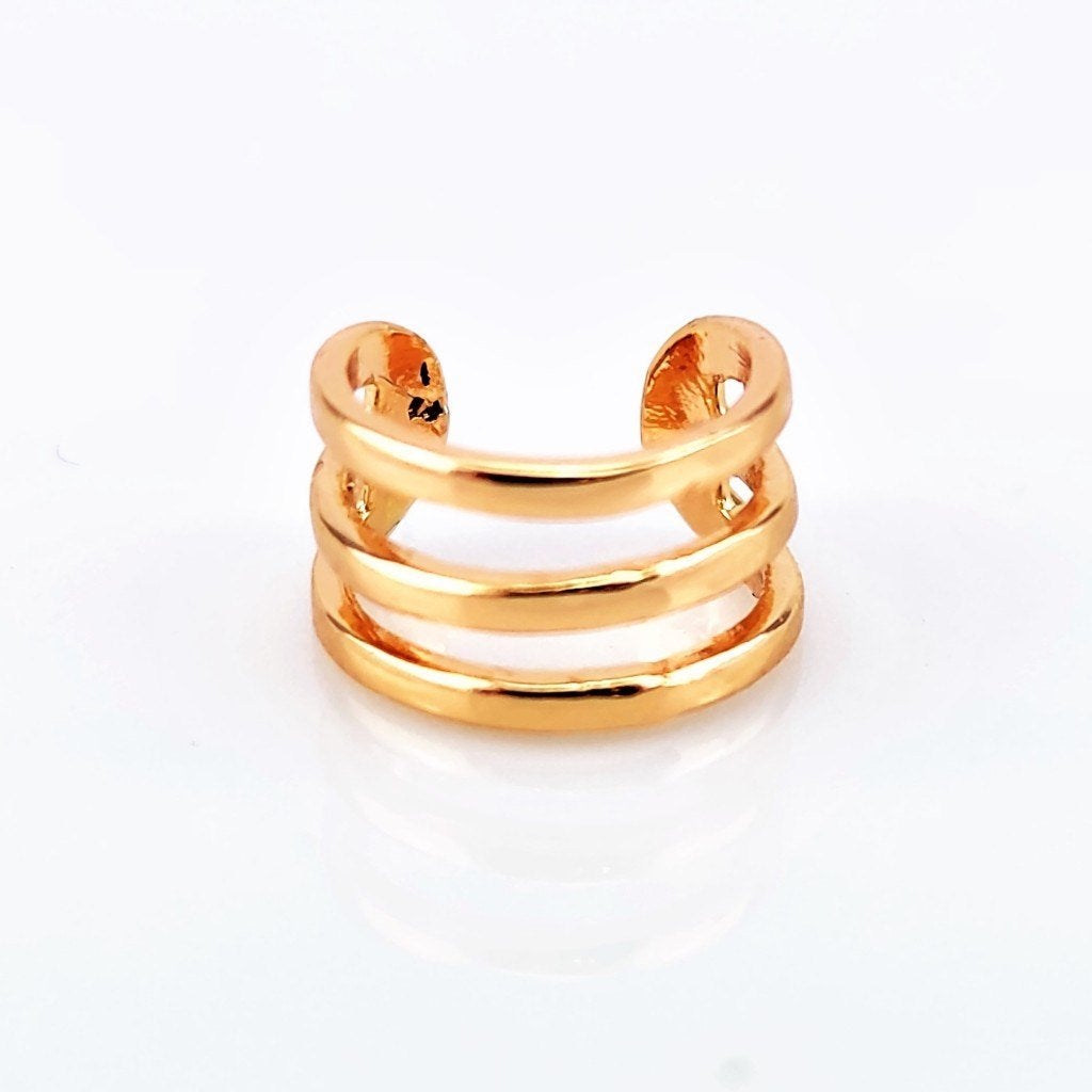 XUPING Clip-on Helix-Oorpiercing Triple Ring Roségoudkleurig, Staal, Birgitta-Gracht 33, 6465 EL Kerkrade, Nederland, Verzenden