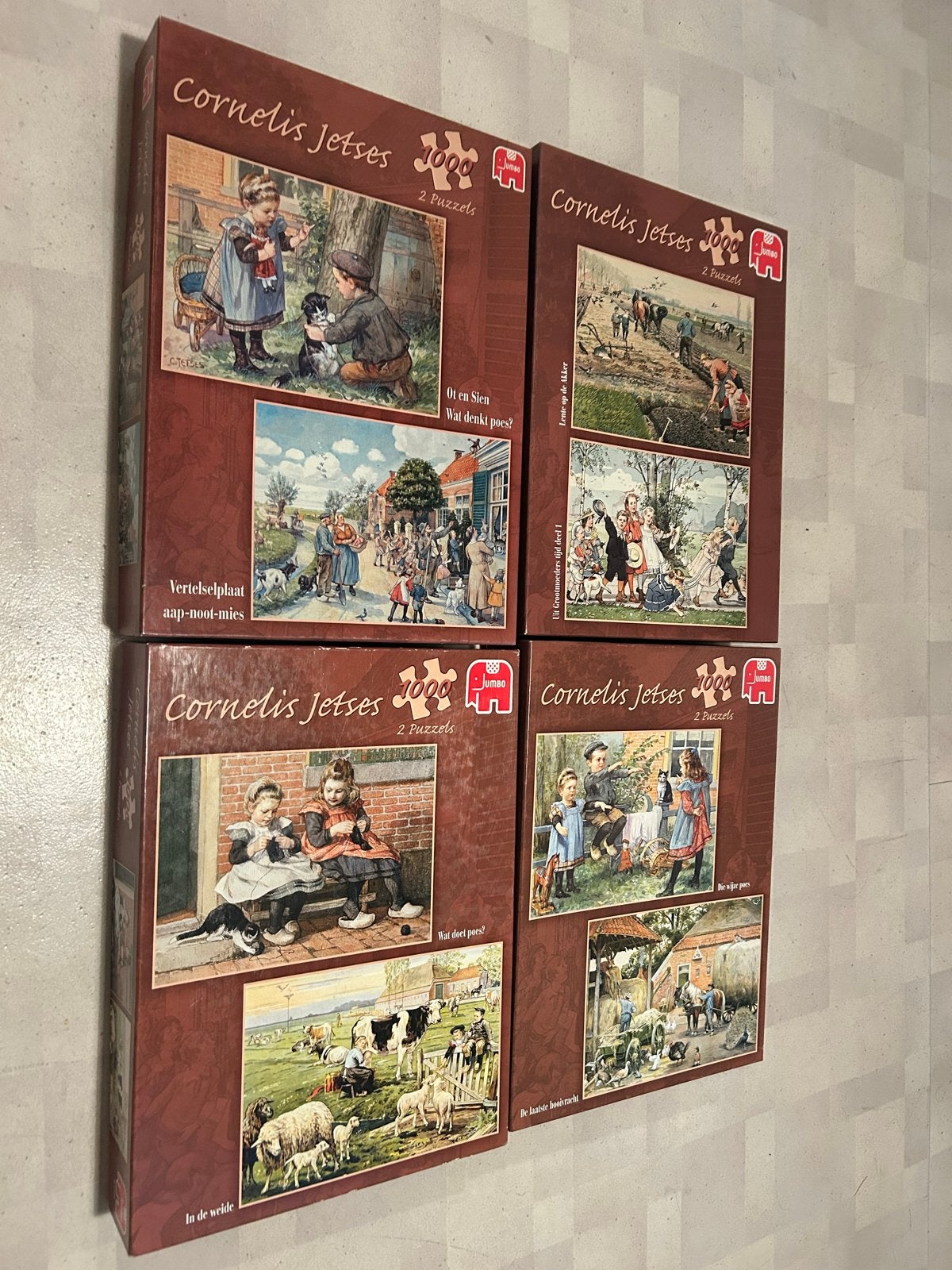 Cornelis Jetses Puzzels - Set van 4 (2 puzzels per doos), Ophalen, Meer dan 50 stukjes, Gebruikt, 6 jaar of ouder