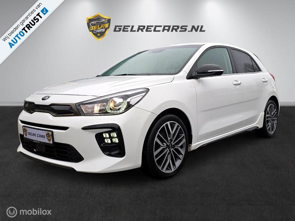 Kia Rio 1.0 TGDI GT-Line TOPPER 120 pk !, Voorwielaandrijving, Gebruikt, Zwart, Leder en Stof