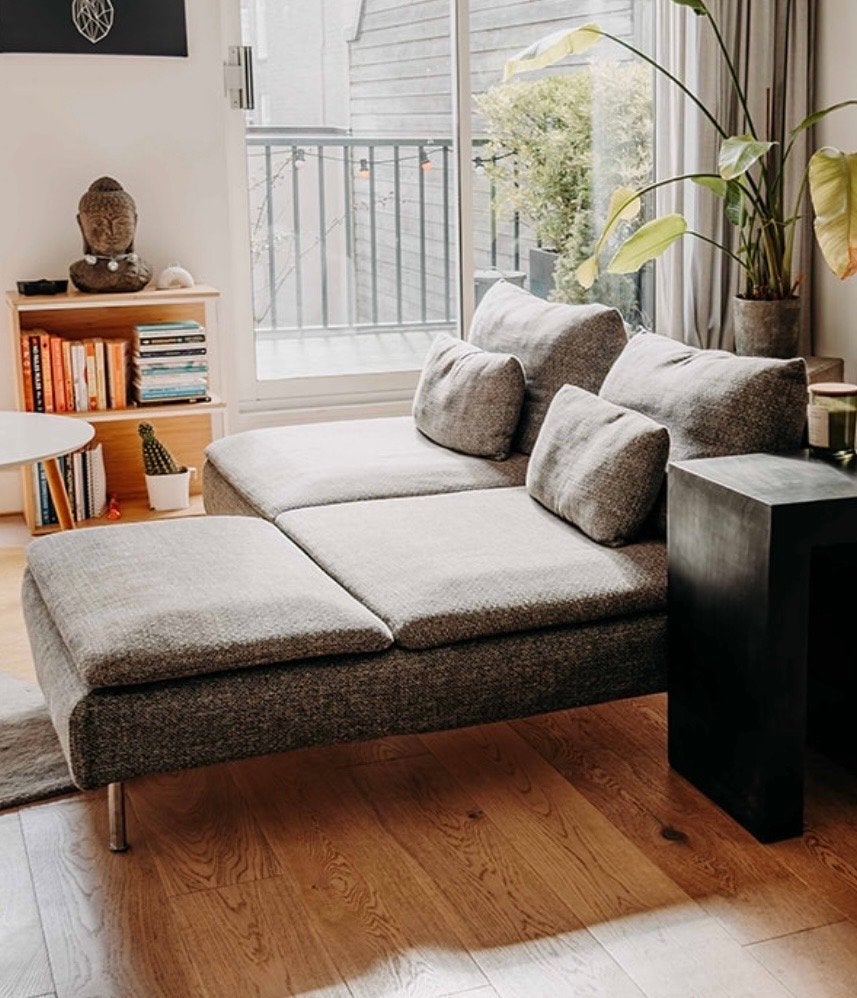 IKEA Söderhamn Chaise longue - Grijs, Gebruikt, Eenpersoons, Ophalen of Verzenden, Minder dan 150 cm