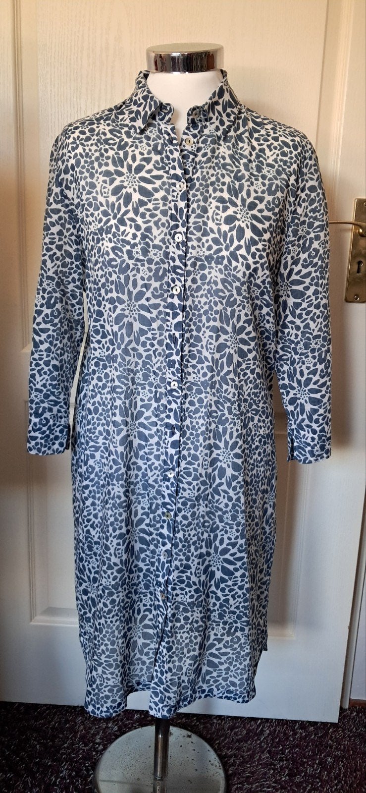 Belunna Dunne Zomerse Jurk Maat 40 Blauw Lange Mouwen, Maat 38/40 (M), Blauw, Onbekend, Ophalen of Verzenden
