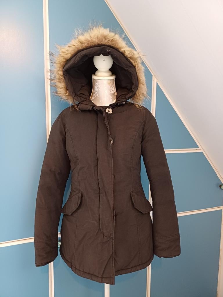 Airforce parka, maat XS, Kleding | Dames, Jassen | Winter, Gedragen, Maat 34 (XS) of kleiner, Zwart, Ophalen of Verzenden