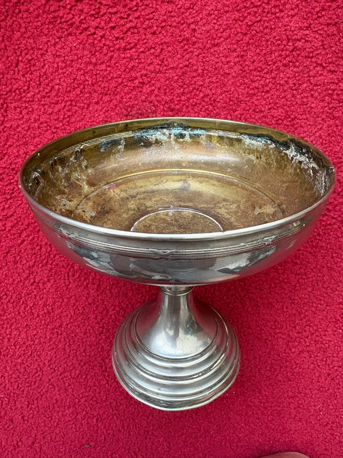 Art Deco Verzilverde Messing Fruitschaal, Ophalen of Verzenden