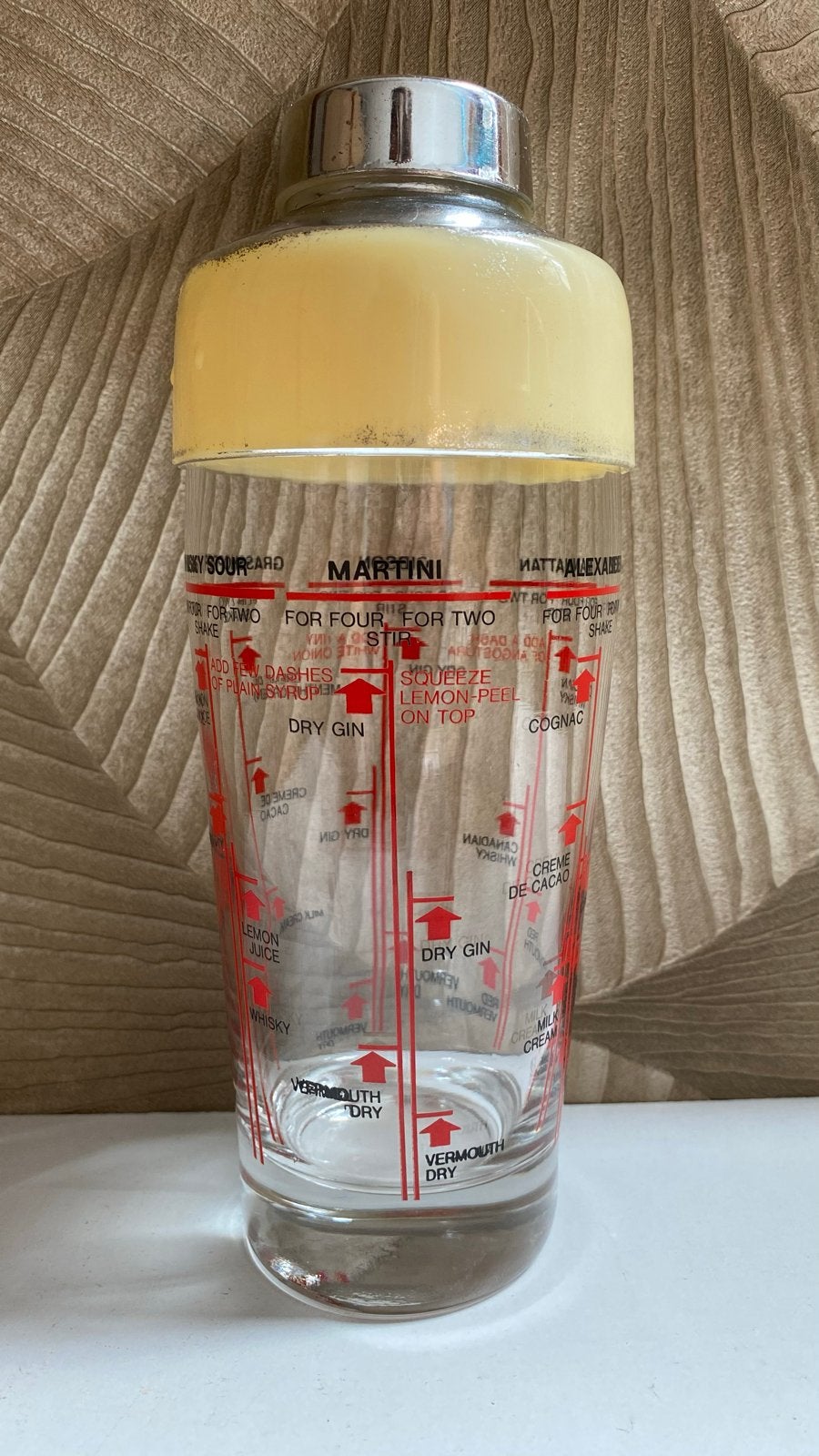 Vintage Cocktailshaker Jaren '60 met Recepten, Ophalen of Verzenden
