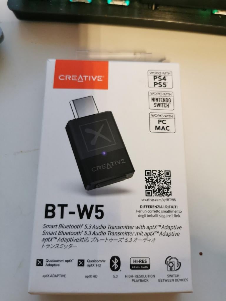 Creative BT-W5 Bluetooth 5.3 Audio Transmitter, Spelcomputers en Games, Spelcomputers | Nintendo Consoles | Accessoires, Ophalen of Verzenden