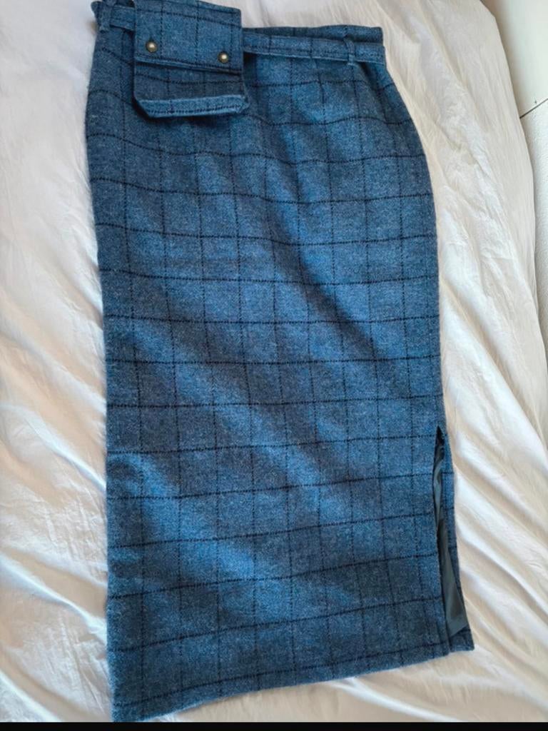 Scarva wollen rok maat 42, Ophalen, Blauw, Maat 42/44 (L), Zo goed als nieuw