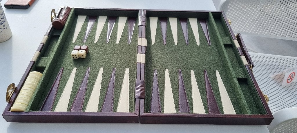 Backgammon spel in nette staat, Hobby en Vrije tijd, Gezelschapsspellen | Bordspellen, Zo goed als nieuw, Een of twee spelers