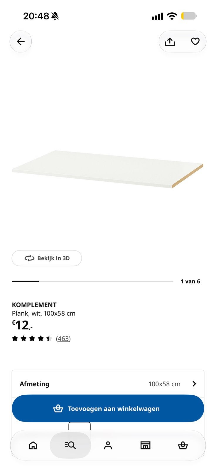 Ikea PAX plank, Ophalen, Met plank(en), 50 tot 100 cm, Zo goed als nieuw