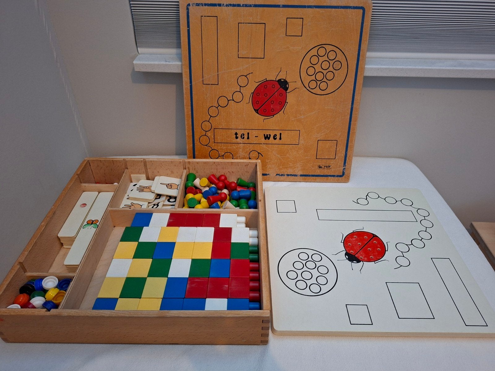 Rolf Tel-Wel Telspel Educatief Spel Houten Kist, Ophalen of Verzenden, Gebruikt, Rekenen