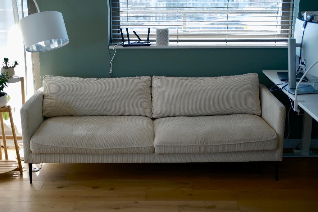 Bank + fauteuil (set), Ophalen, Gebruikt, Minimalistisch, Stof
