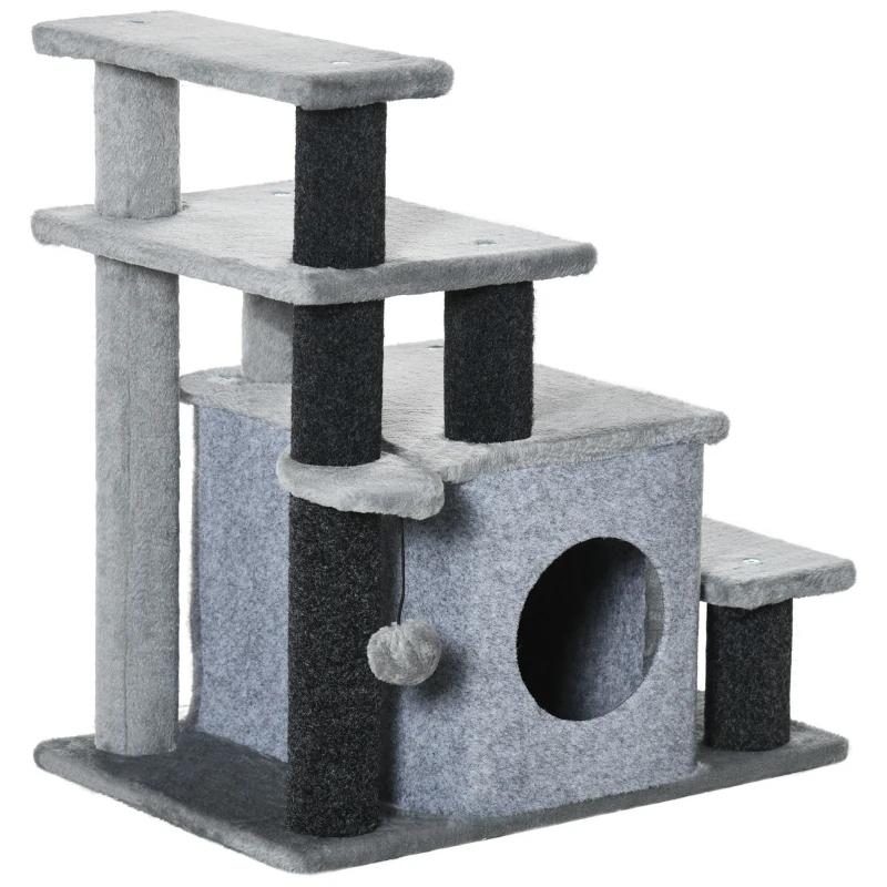 PawHut Pet Stairs 3/4 Step Dog Ramp Met Slaapgrot Cat Stairs, Ophalen, Nieuw, Krabpaal