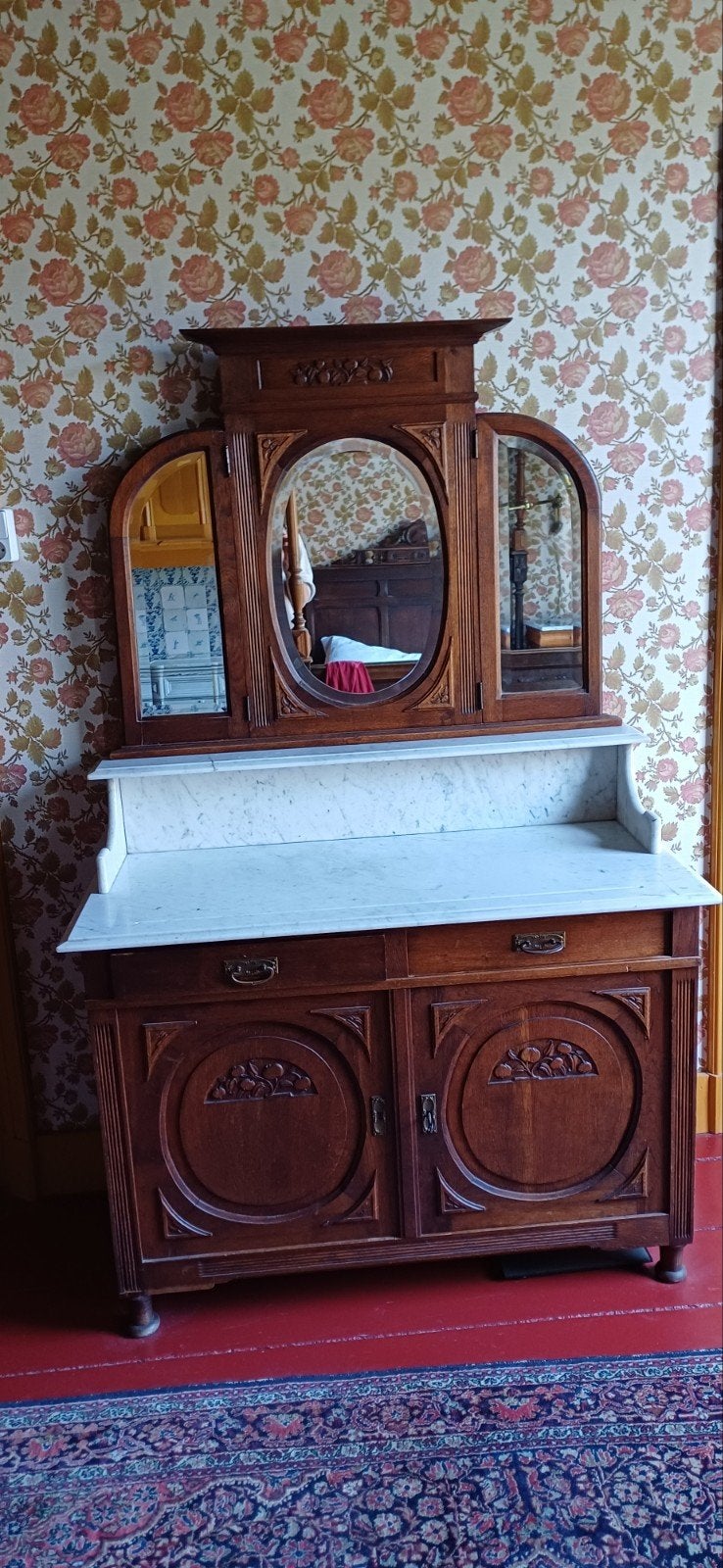 Antieke eiken kaptafel, Ophalen