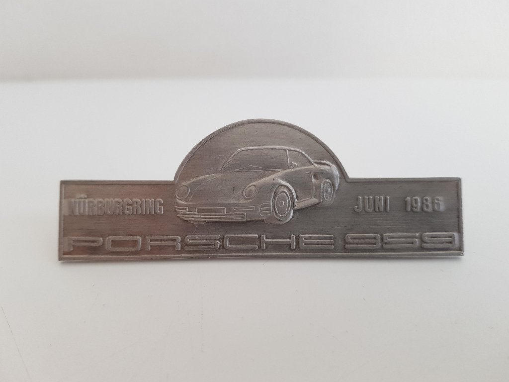 Zeldzame Porsche 959 Badge - 24hr Nürburgring - Juni 1986, Ophalen of Verzenden, Zo goed als nieuw, Auto's