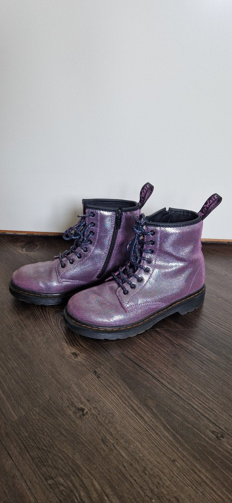 Dr. Martens 1460 J Laarzen Paars Glitter Maat 33, Ophalen, Dr. Martens, Gebruikt, Meisje