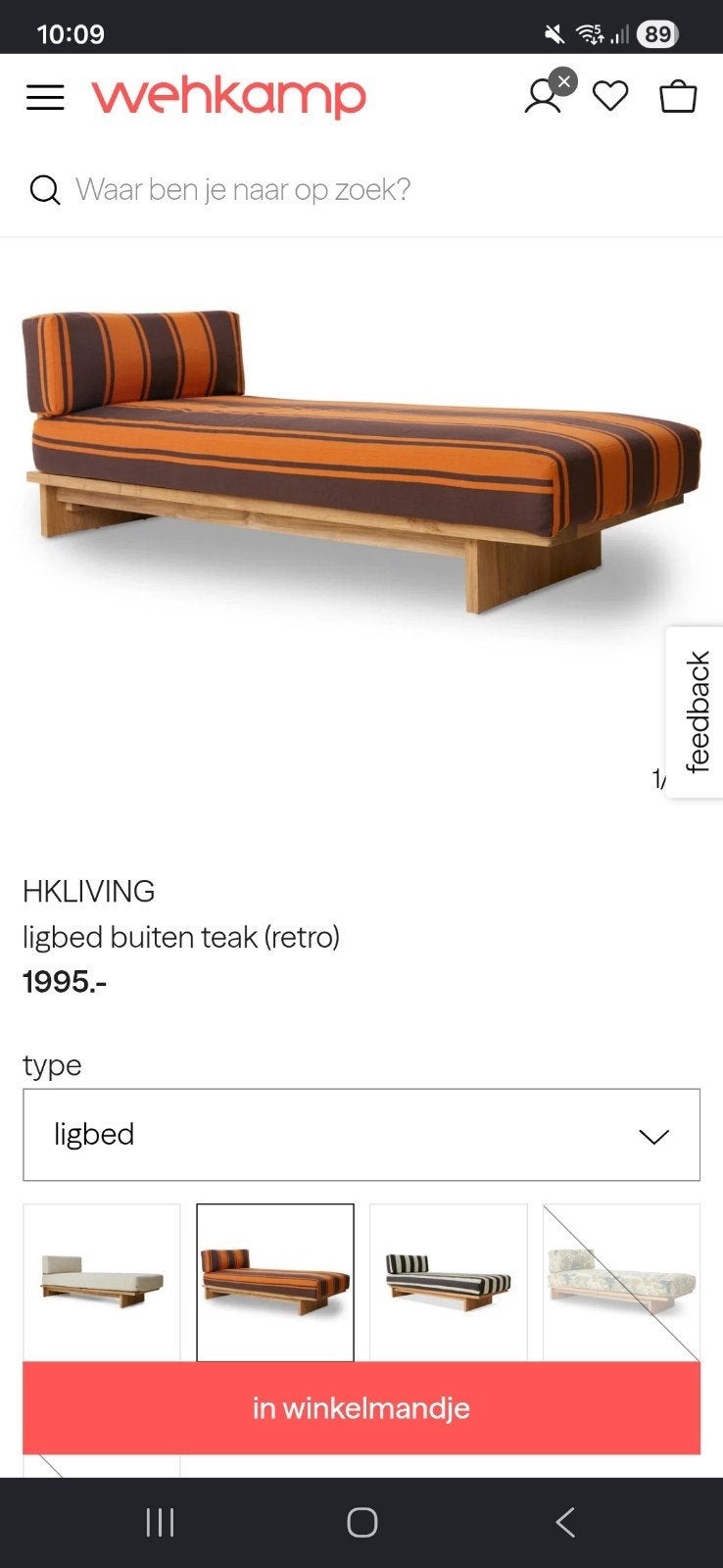 NIEUW Hkliving ligbed teak retro met €500 korting!, Ophalen, Nieuw, Vierpersoons of meer