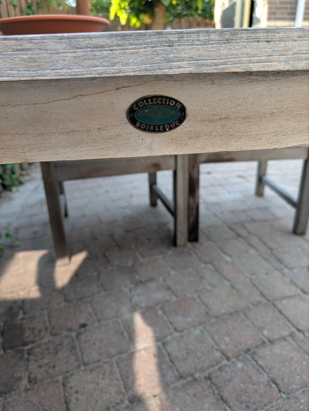 Houten tuinset met 4 stoelen - Collection Bois le Duc, Tuin en Terras, Tuinsets en Loungesets, Ophalen, 4 zitplaatsen, Gebruikt