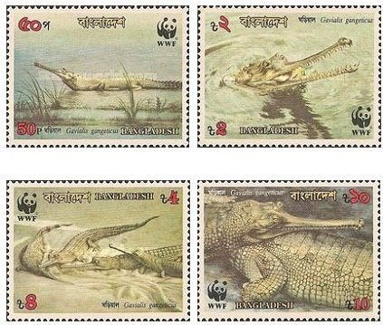 BANGLADESH 10 - Dieren WWF: reptielen (gaviaal), Ophalen of Verzenden, Postfris, Dier of Natuur