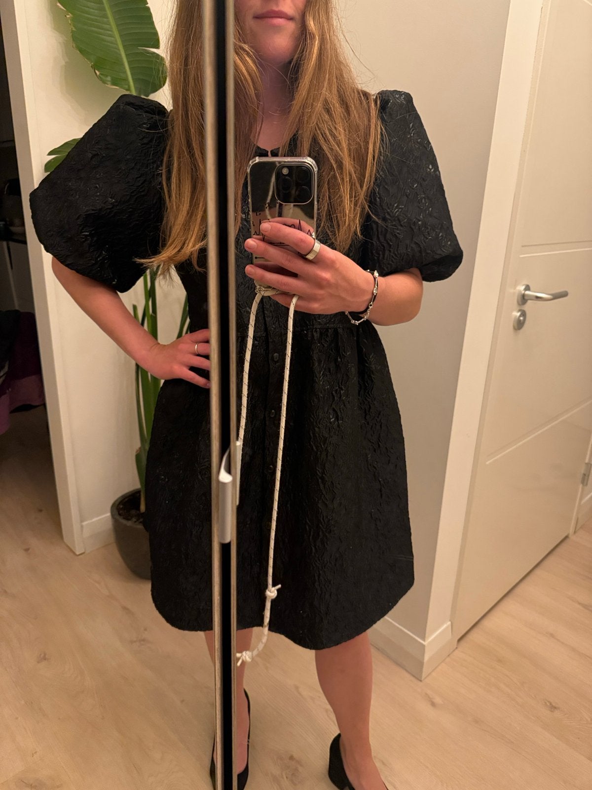 Other stories Buttoned Puff Sleeve Jacquard Dress (size M), Kleding | Dames, Maat 38/40 (M), Zwart, Ophalen of Verzenden, Zo goed als nieuw