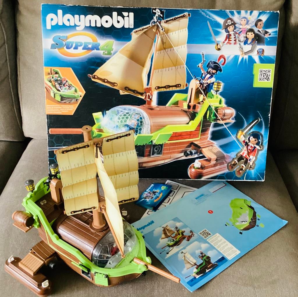 Playmobil Super 4  Piraten schip,Galjoen #9000,boot, Ophalen, Gebruikt