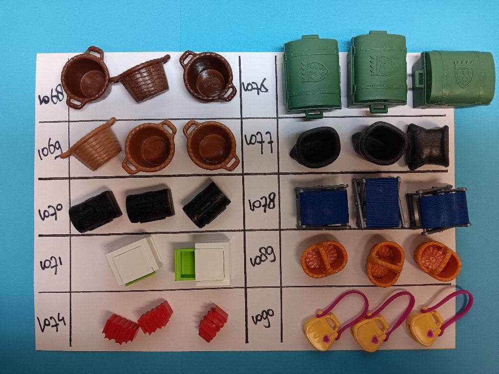 Playmobil Onderdelen 1068-90 Mand Tas Stoel Zak Koffer, Verzenden, Gebruikt, Losse onderdelen