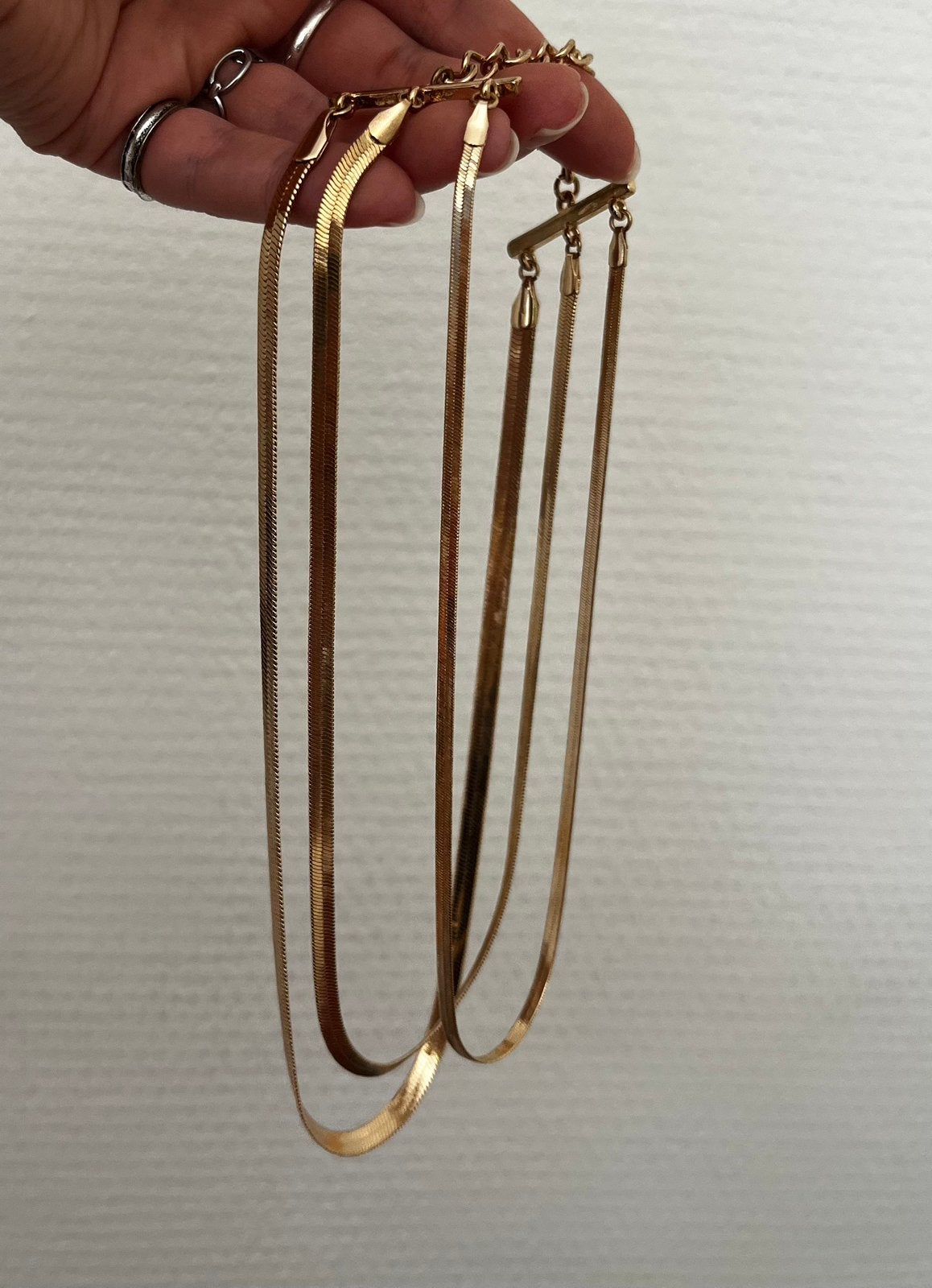 Gouden gelaagde ketting, Ophalen, Nieuw, Goud, Overige materialen