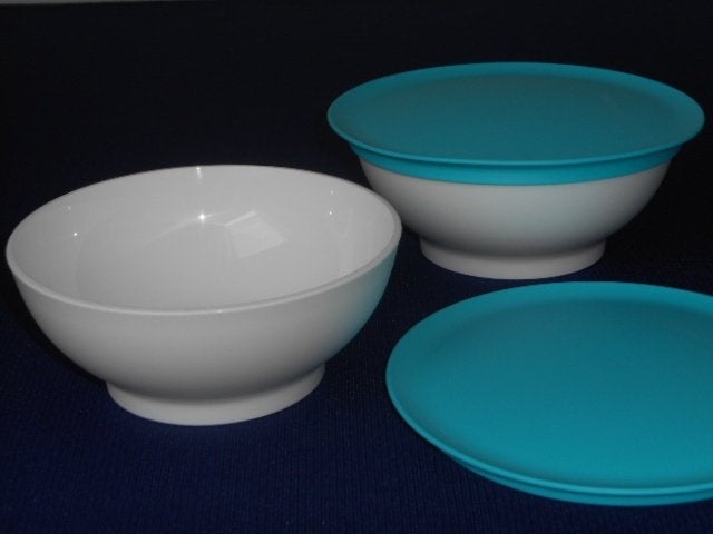 Tupperware Allegra Kommen (2) 275 ml. Aqua, Ophalen of Verzenden, Nieuw, Bak of Kom, Met deksel
