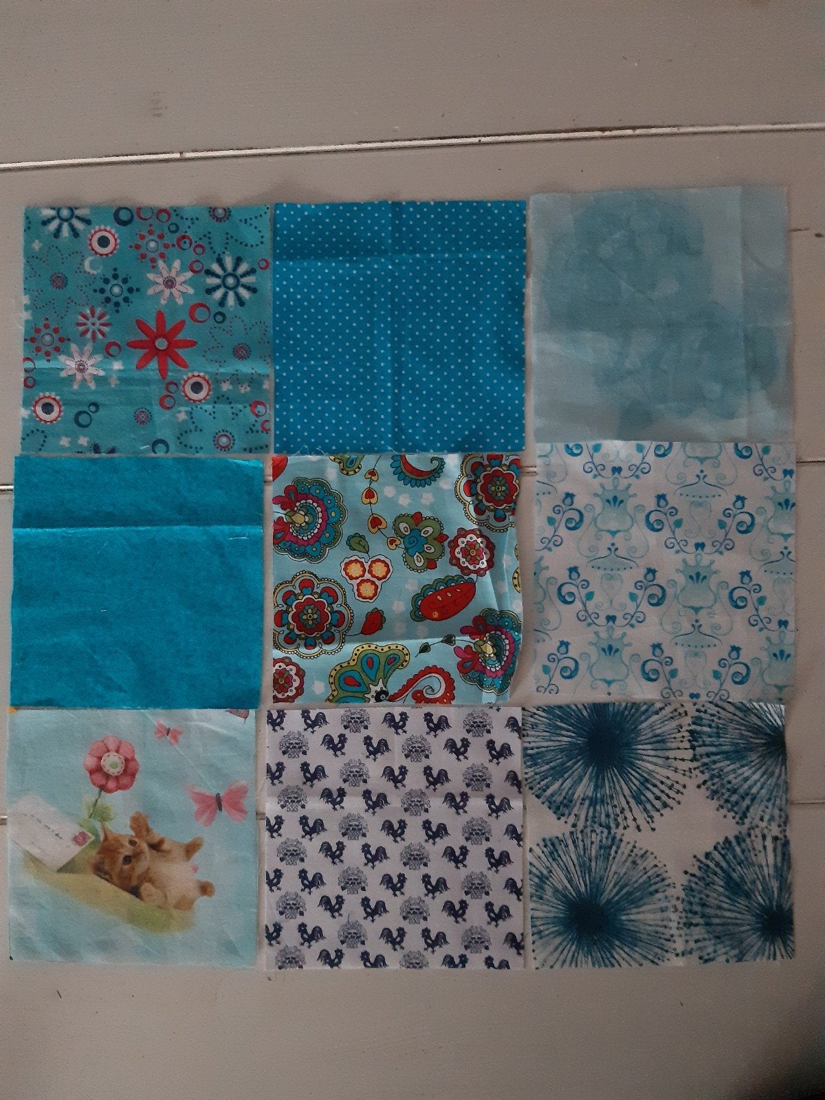 Katoenen lapjes 15 x 15 cm, Meerkleurig, Ophalen of Verzenden, Zo goed als nieuw, Katoen
