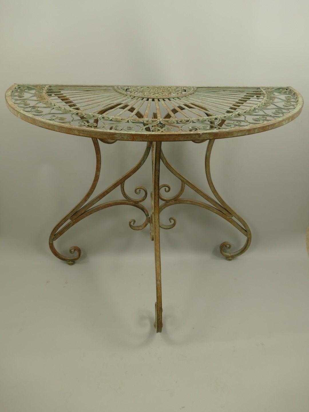 Halfronde Wandtafel Roestig Groen - Klassiek Engels Design, Helene Livingstyle, Hgh, 7531TJ, Rond