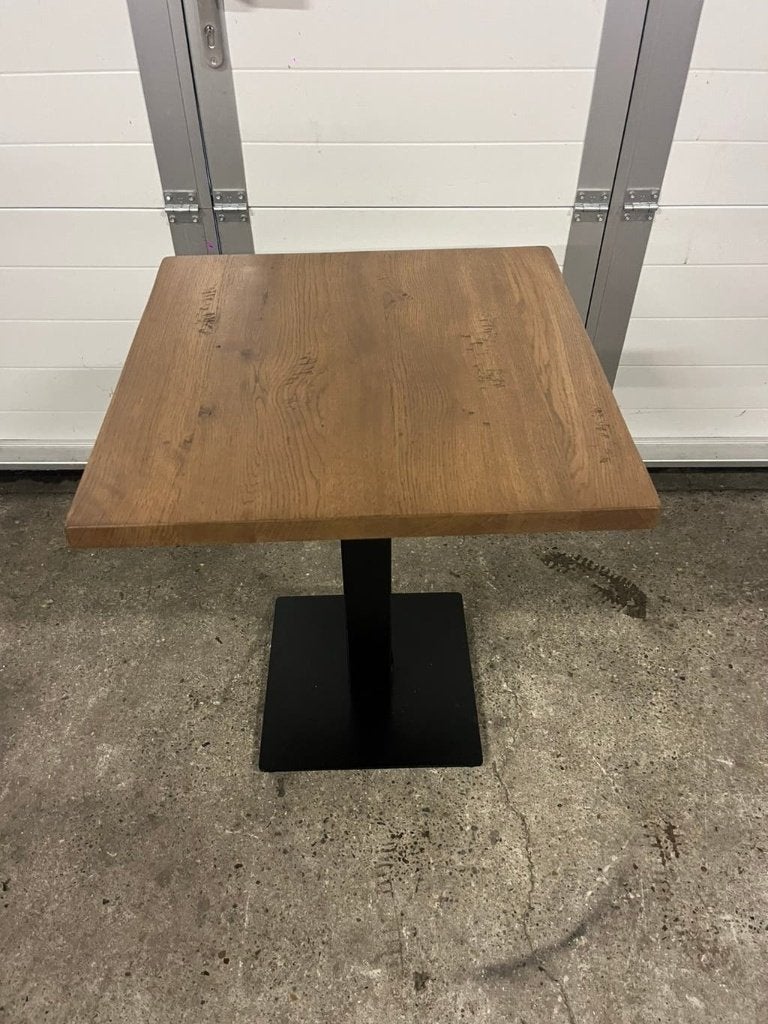 3 stuks eikenhouten bistro restaurant tafels 60x60 cm, Ophalen