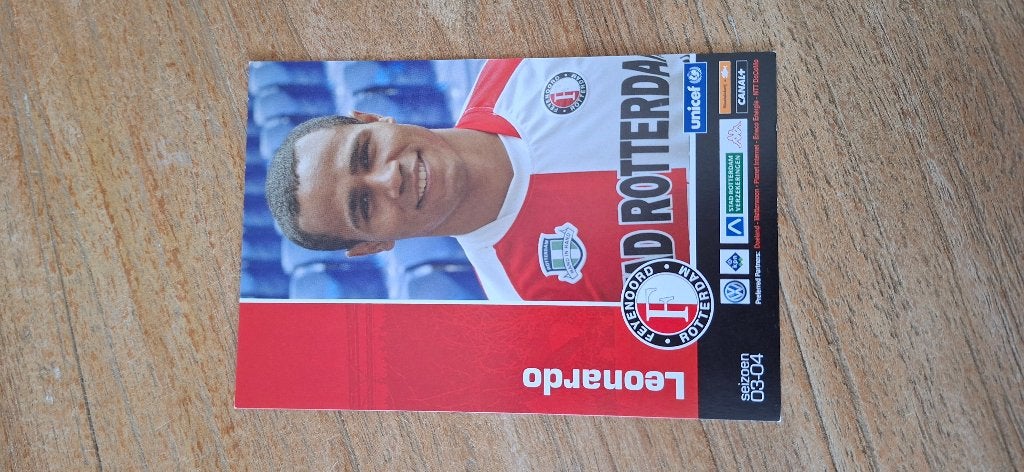 Spelerskaart; Leonardo # Feyenoord / Ajax, Ophalen of Verzenden, Nieuw, Feyenoord, Spelerskaart