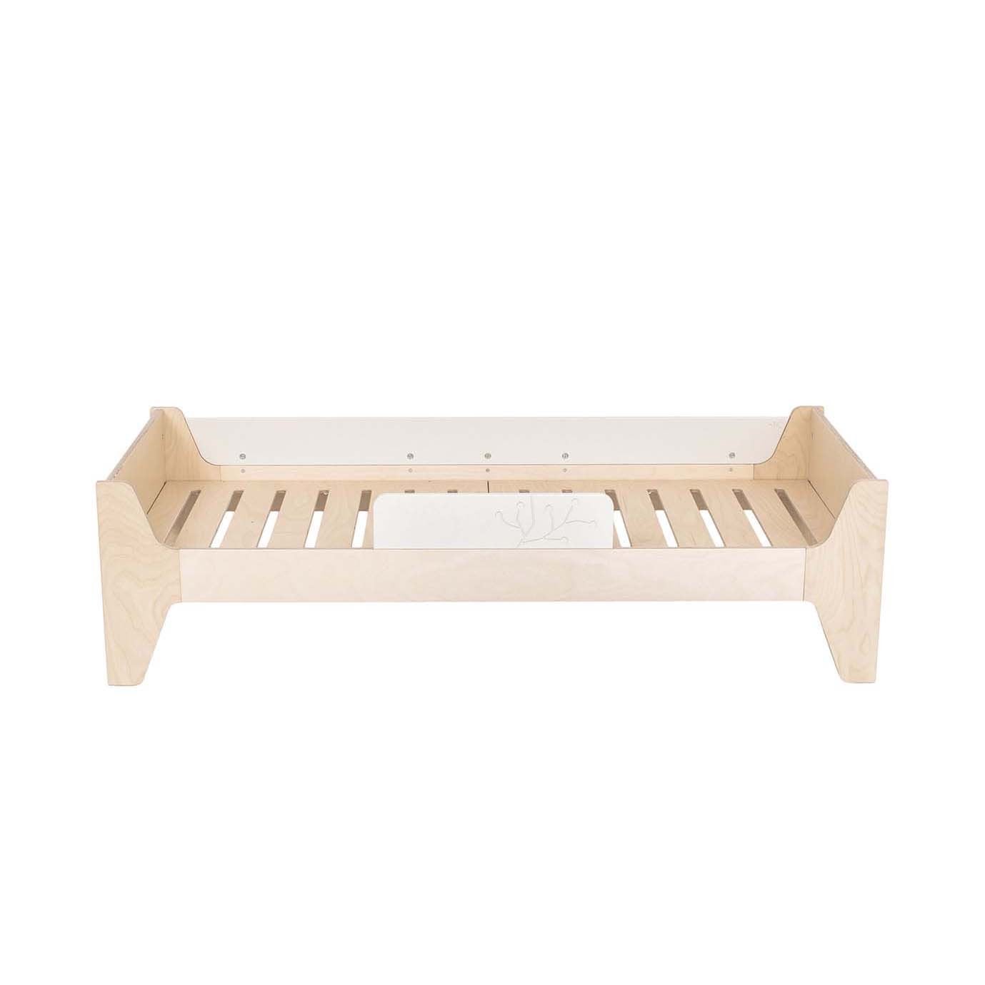 Kukuu kinderbed bird & berry multiplex milk, Kinderen en Baby's, Kinderkamer | Bedden, Ophalen, Gebruikt, 70 tot 85 cm, Lattenbodem