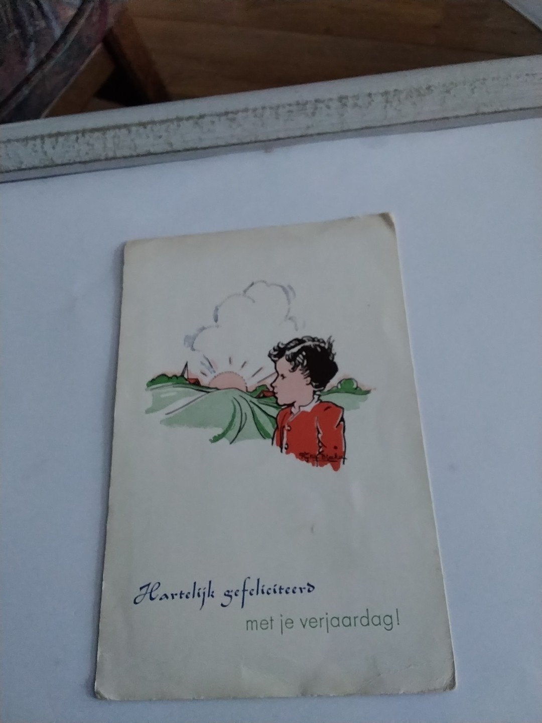 kaart 'Hartelijk gefeliciteerd' Ned. Zondagsschool, Verzamelen, Ophalen of Verzenden, 1940 tot 1960