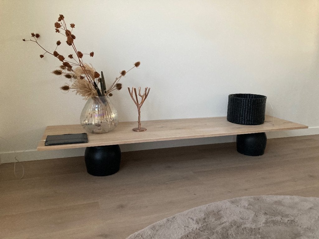 Multifunctionele Eiken plank/wand of Site table, Ophalen, Eikenhout, 200 cm of meer, Zo goed als nieuw