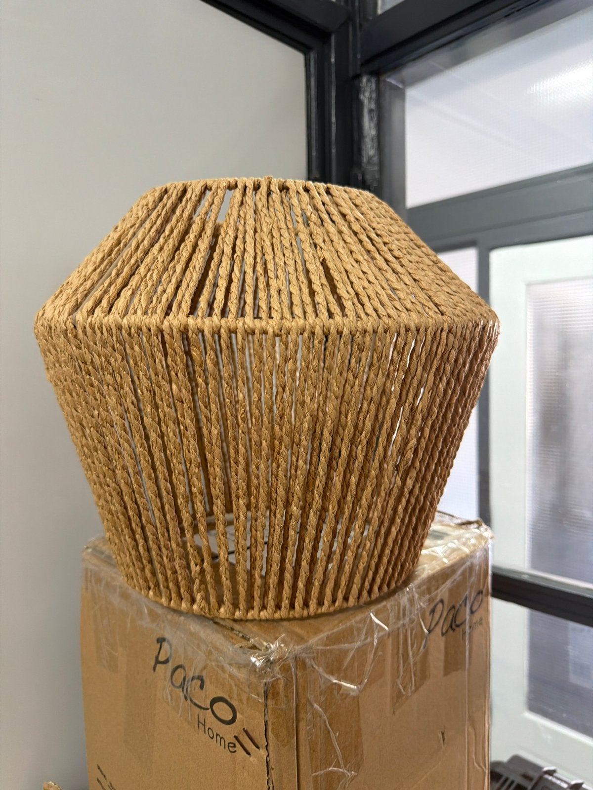 Nieuwe hanglamp van touw, naturelkleurig Paco Home, Huis en Inrichting, Lampen | Lampenkappen, Natuurlijk materiaal, Beige, Nieuw