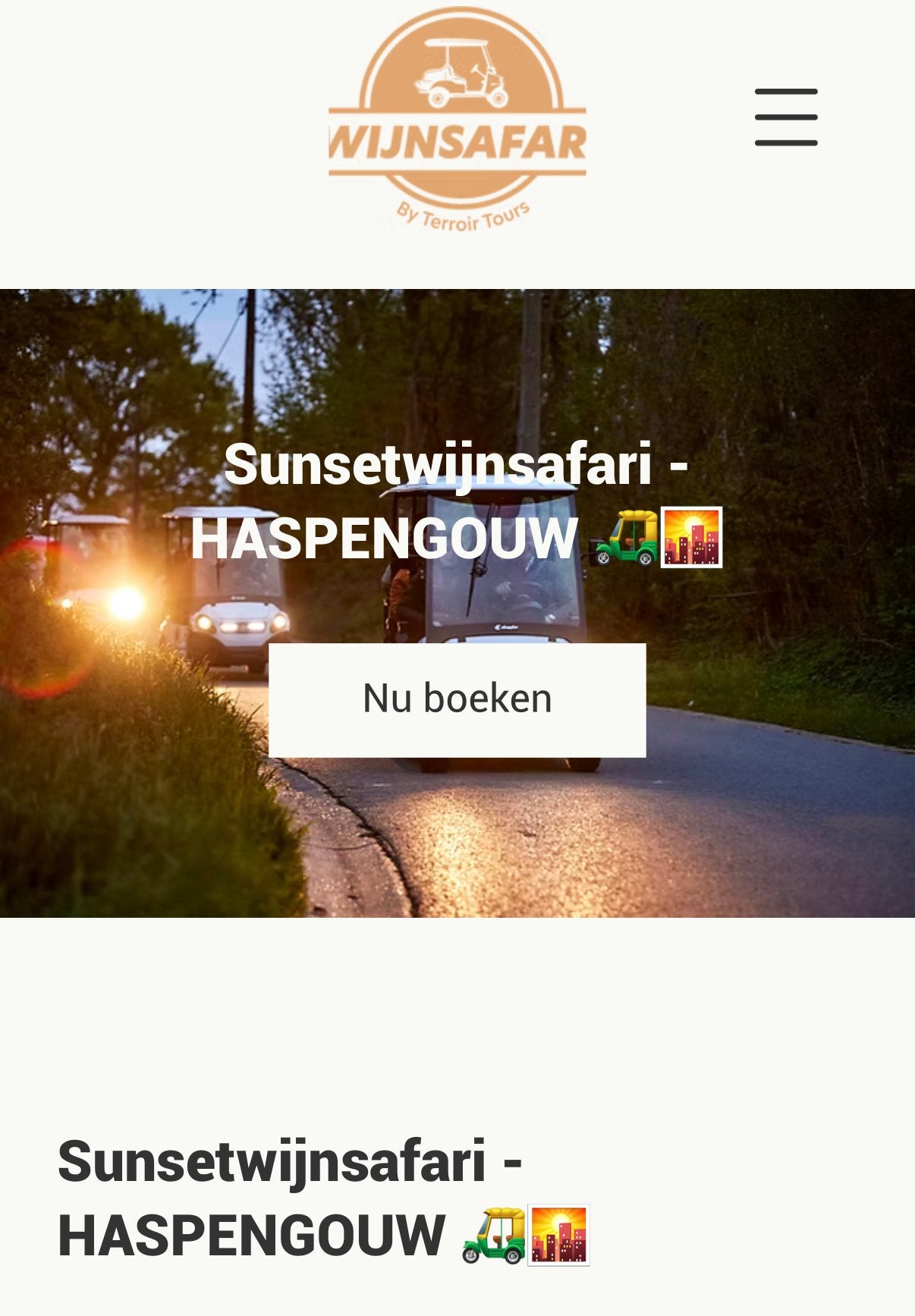 Sunset wijnsafari, Drie personen of meer
