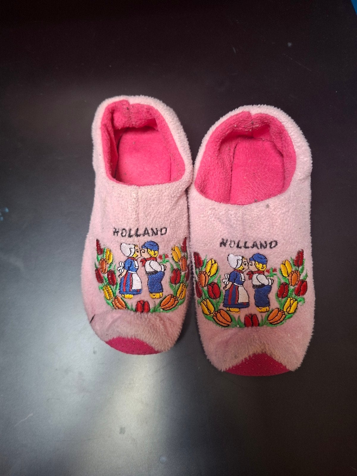 Roze klompen sloffen Holland maat 25-30, Ophalen, Gebruikt
