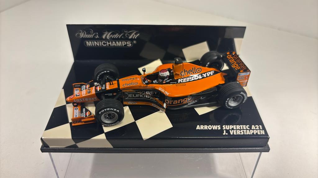 F1 arrows a21 jos verstappen minichamps 1.43, Hobby en Vrije tijd, Modelauto's | 1:43, Auto, Ophalen of Verzenden, MiniChamps