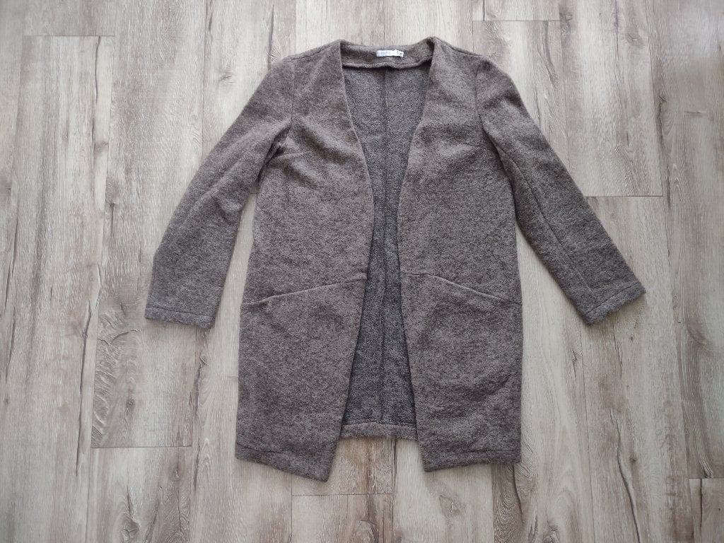 Prachtig lange bruin wollen vest met zakken, M. Mi Piace jas, Kleding | Dames, Truien en Vesten, Maat 38/40 (M), Mi Piace, Bruin