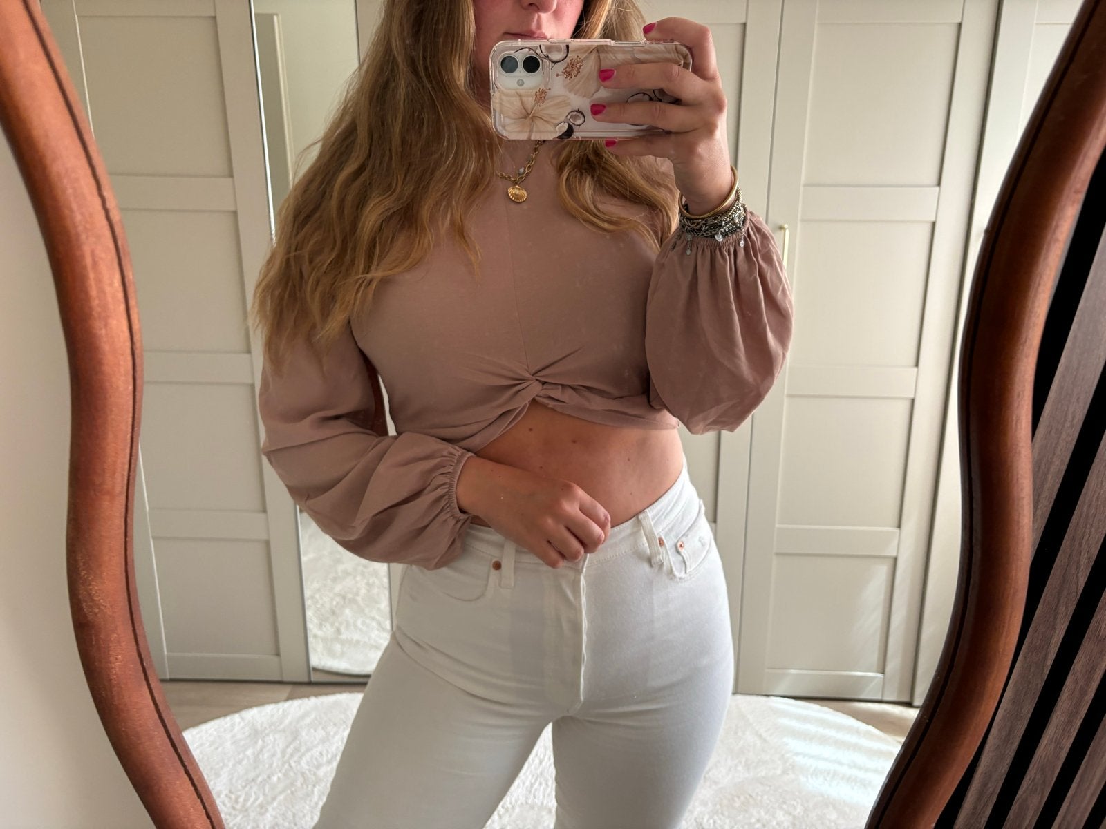 My Jewellery beige crop top met knoop en lange mouwen, Kleding | Dames, Tops, Beige, Maat 42/44 (L), Nieuw, Ophalen of Verzenden