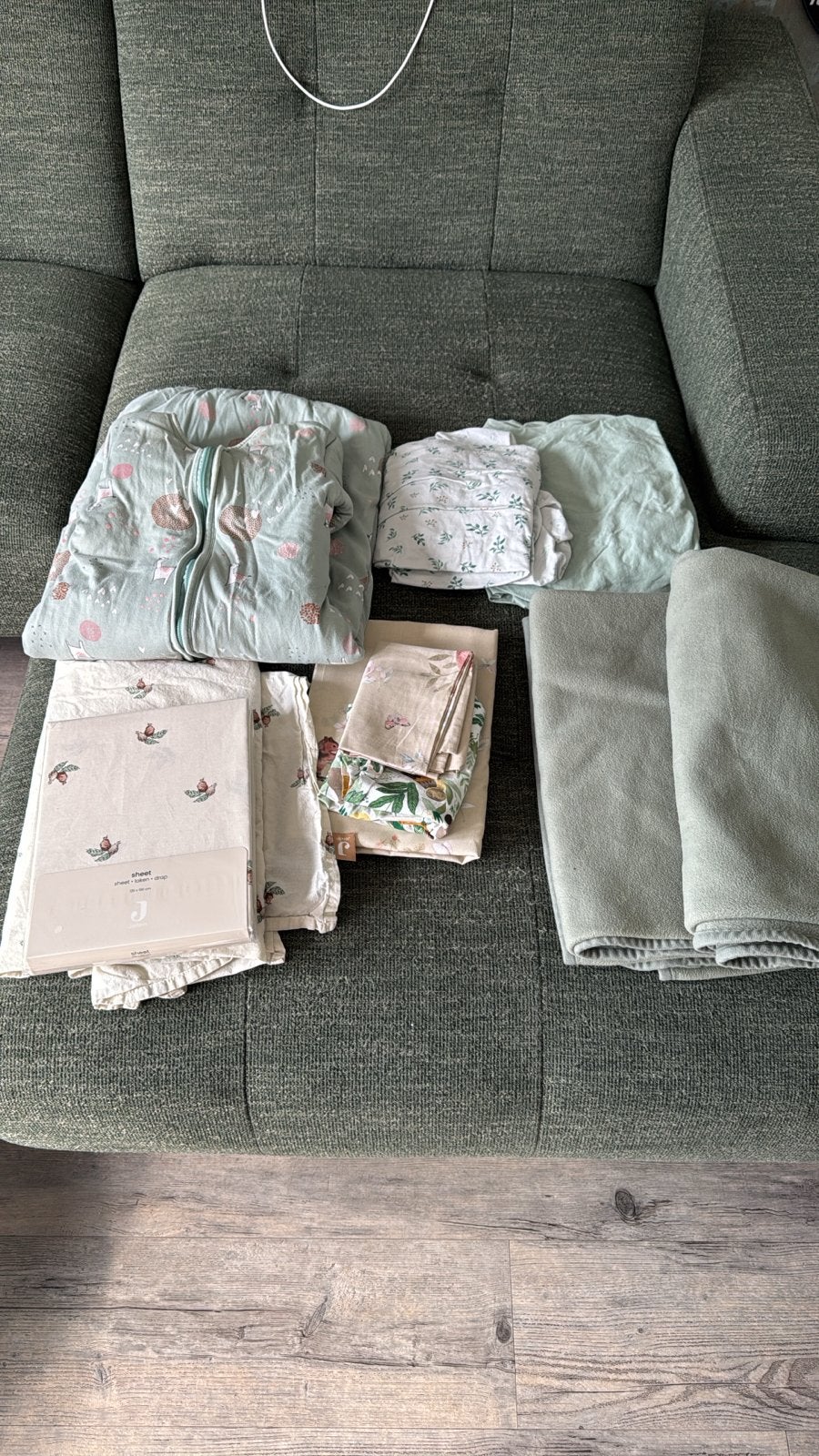Baby beddengoed pakket: slaapzak, lakens en dekens, Kinderen en Baby's, Gebruikt, Jollein, Ophalen of Verzenden, Slaapzak